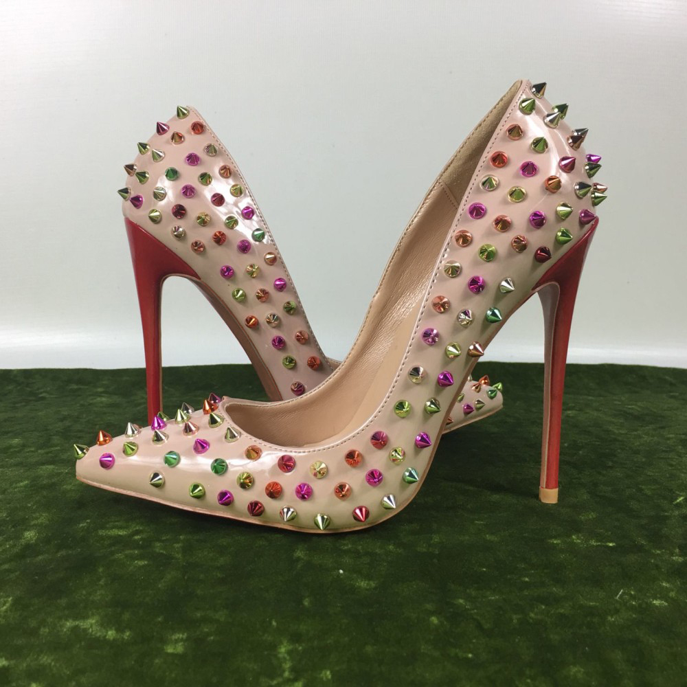 Brand Shoes White Shoes High Heels Rivet Fingertips Fine