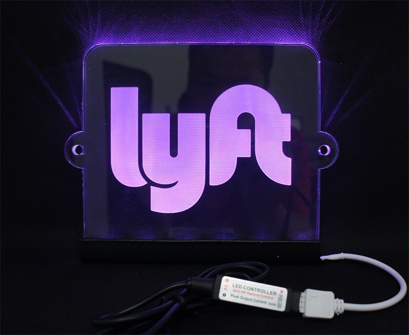 Lyft Uber Sign Rideshare Sign Led Light Acrylic Engraving 5v Usb Remote 16 Color Ebay