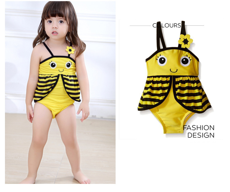 Baby Rompers Swimwear Girls Cute Swimsuit Costume Bee Shape Swim Suit