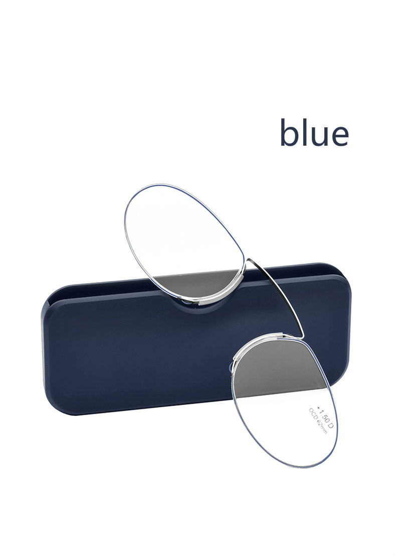 New Portable Clip Nose Wallet Reading Glasses With Case Mini Presbyopic