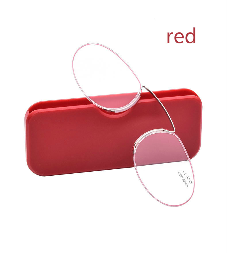 New Portable Clip Nose Wallet Reading Glasses With Case Mini Presbyopic
