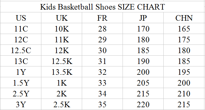 Girls To Boys Shoe Size Chart
