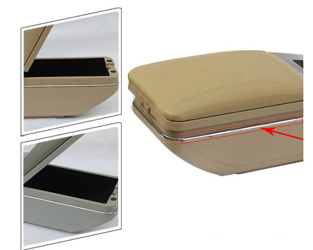 For Nissan Sunny/Versa/Almera Armrest Box PU Leather Central Store