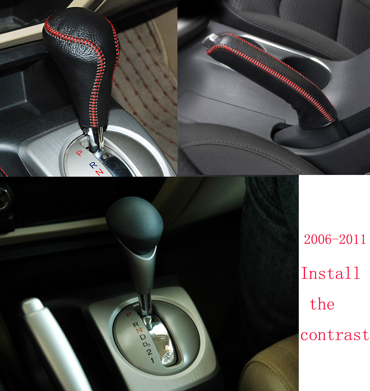For Honda Civic 06 11 12 15 Handmade Leather Gear Shift Lever Sleeve The Original Car Version Of Mold Design 2 Handmade Leather Production More High End Natural 3 Special 4 Wear Resistant Dirt Non Slip Beautiful