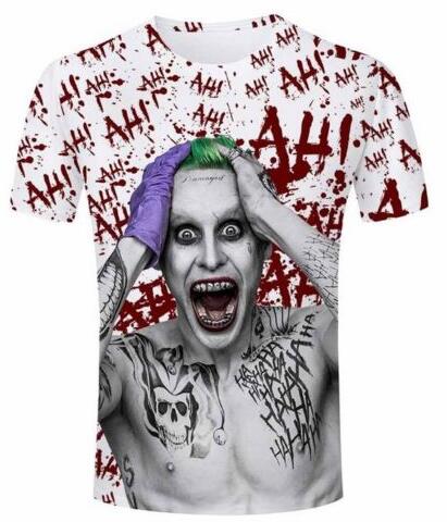 Nueva Moda Parejas Hombres / Mujeres Unisex Harley Quinn Joker Divertido 3D  Imprimir Sin Gorras Casual Camisetas Top Top QW77