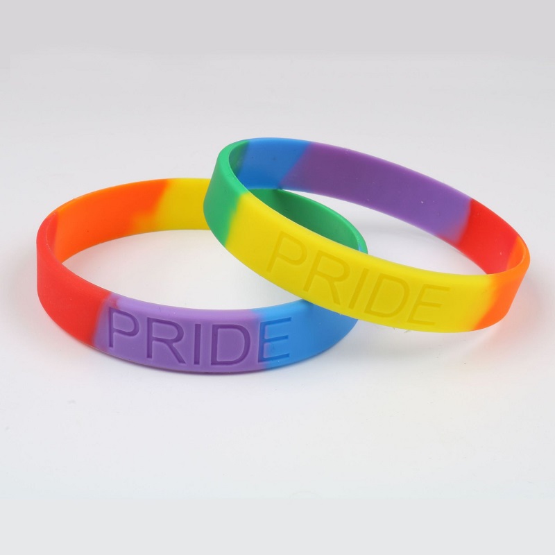 2020 Gay Pride Silicone Bracelet Rubber Rainbow Flag Wristband LGBT