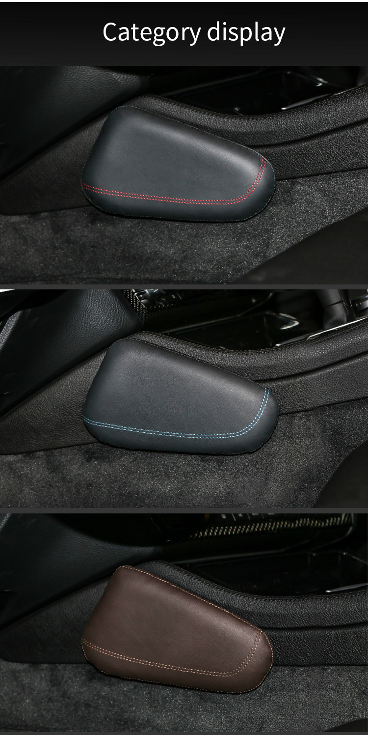 Interior Leather Leg Cushion Knee Pad Thigh Support Car Styling For BMW