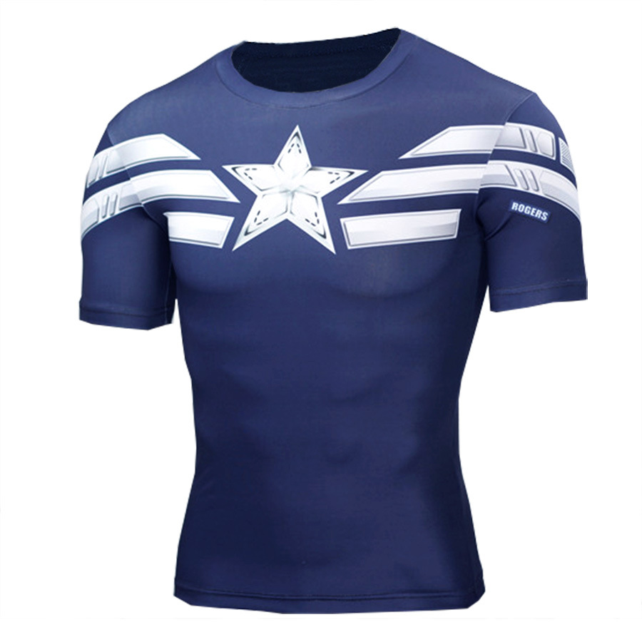 t shirt captain america compression