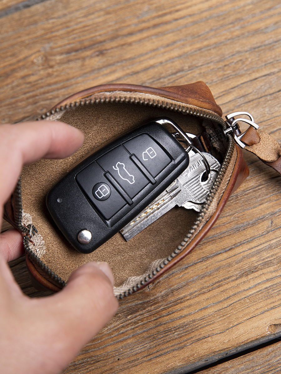 Leather key clearance bag