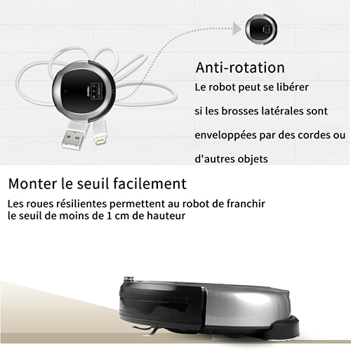 TEENO Aspirateur robot laveur WiFi - Multifonction 2 en 1 - Commande vocale  Alexa et Google - eMALLYSTORE