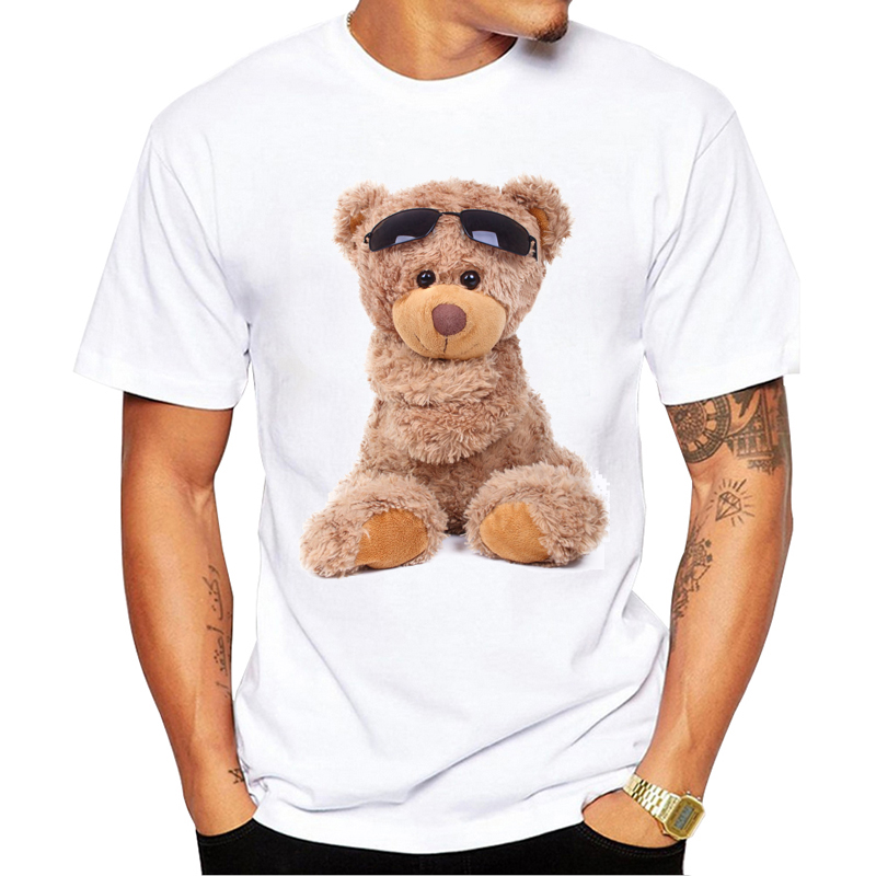 2018 Latest Popular Printing Design Teddy Bear Summer T Shirt Cool Men Summer Shirt Brand 