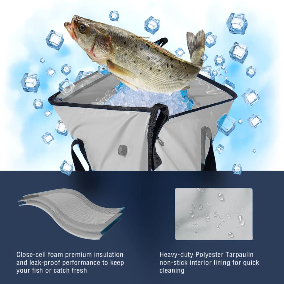 40x18in Leakproof Insulated Fish Kill Bag Buffalo gears.100% Leakproof  Waterproof  Fish Cooler Bag