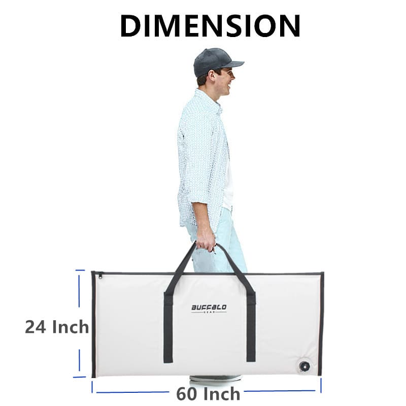 60x24 Inch Insulated Fish Cooler Bag with Airtight Zipper, Kill Bag,  Leakproof | Buffalo gears.100% Leakproof  Waterproof Fish Cooler Bag