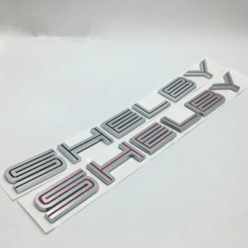 SHELBY logo Car Rear Trunk Emblem Badge Sticker for super snake COBRA Mustang GT350 GT500_voghion.com