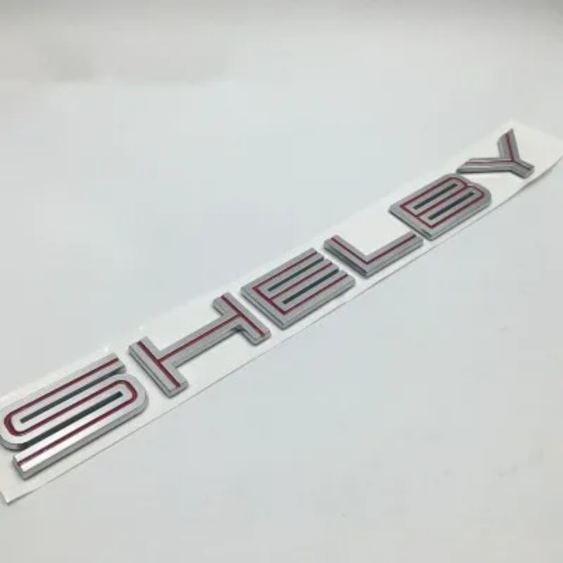 SHELBY logo Car Rear Trunk Emblem Badge Sticker for super snake COBRA Mustang GT350 GT500_voghion.com
