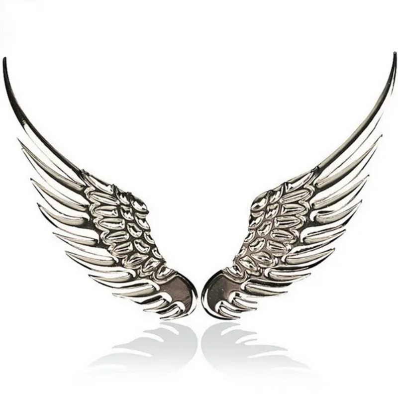 Cool 1 paire 3D ailes d'anges en métal voiture Auto décoration emblème Badge autocollant Logo autocollant_voghion.com