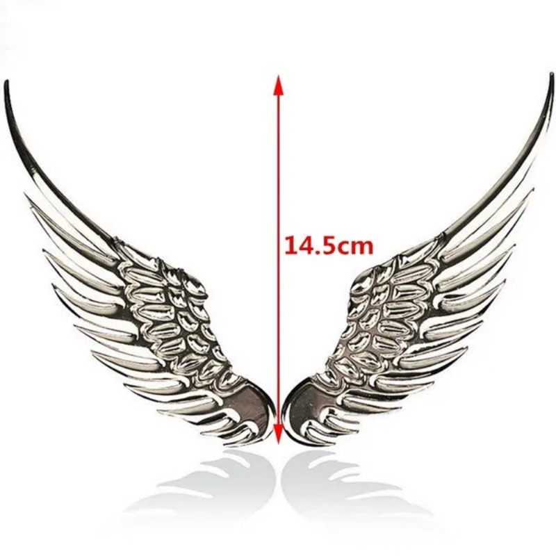Cool 1 paire 3D ailes d'anges en métal voiture Auto décoration emblème Badge autocollant Logo autocollant_voghion.com