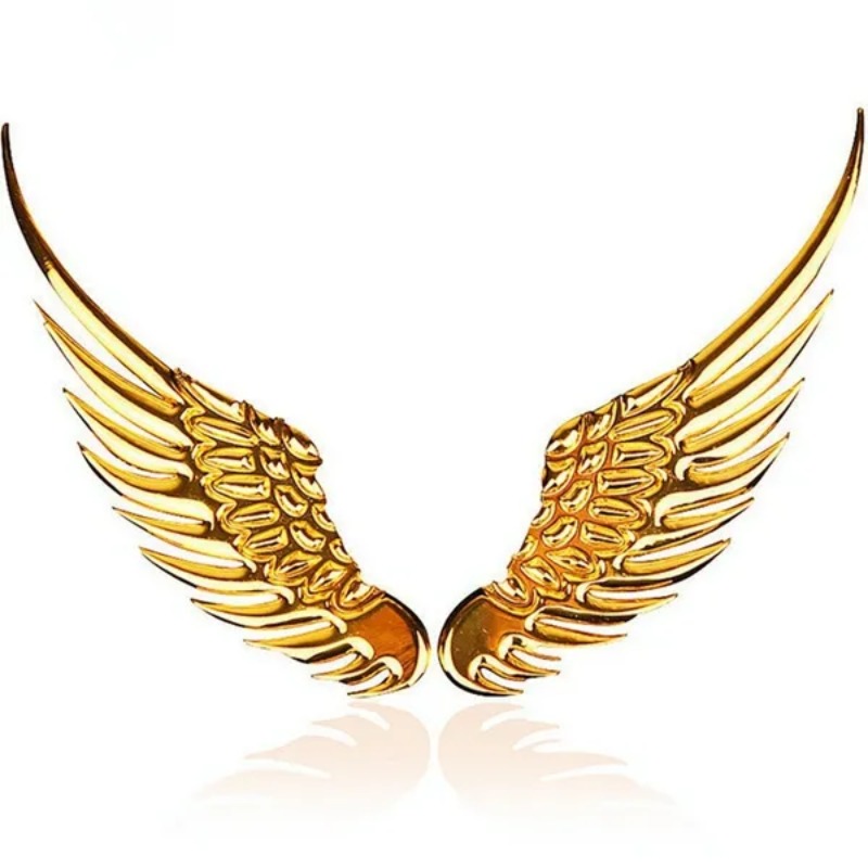 Cool 1 paire 3D ailes d'anges en métal voiture Auto décoration emblème Badge autocollant Logo autocollant_voghion.com