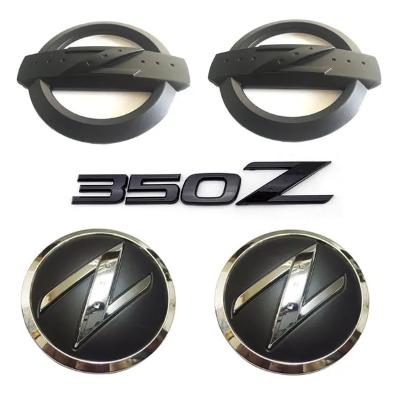 1 sæt(5x) 3D 350 Z Symbol Bil Auto Forre Bag Side Body Emblem Badge Stickers til NISSAN 350Z Fairlady Z Z33 Sort_voghion.com