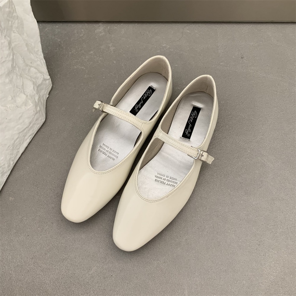 Elegant Flat Mary Jane Shoes Women's Flats Pointed Toe Silver Soft Ballet Flats Slip On Shoes