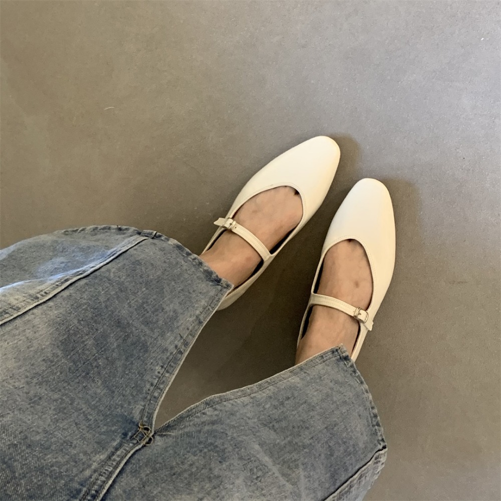 Elegant Flat Mary Jane Shoes Women's Flats Pointed Toe Silver Soft Ballet Flats Slip On Shoes