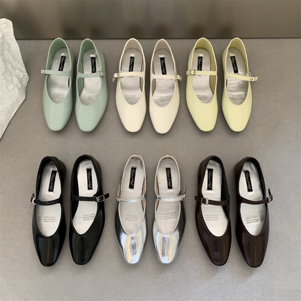 Elegant Flat Mary Jane Shoes Women's Flats Pointed Toe Silver Soft Ballet Flats Slip On Shoes