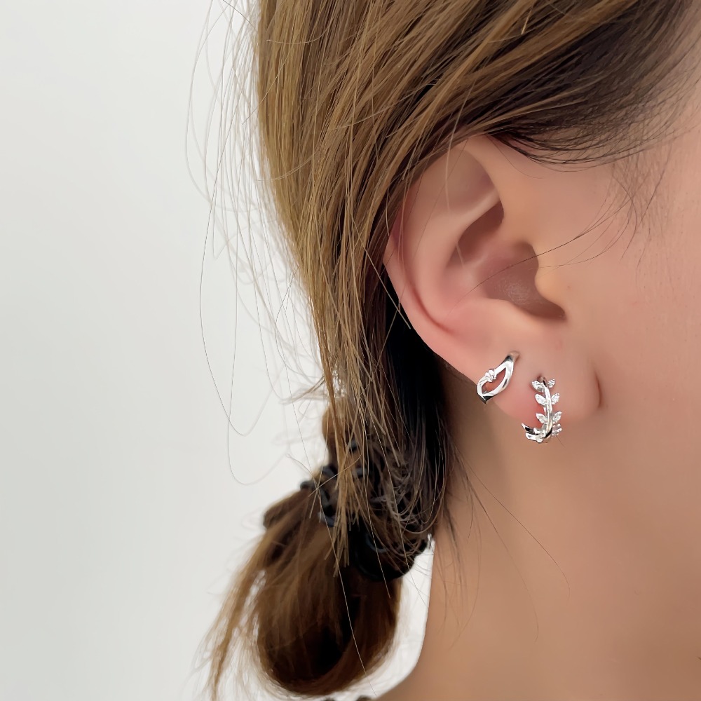 Linglang S925 Sterling Silver Cuff Earrings Dainty Sterling Silver Earrings Trendy Hoop Earrings