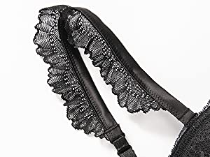 Strapless Bra Longline Corset Push Up Boned Underwire Sexy Sheer Mesh  Lace-Trim Black – WingsLove