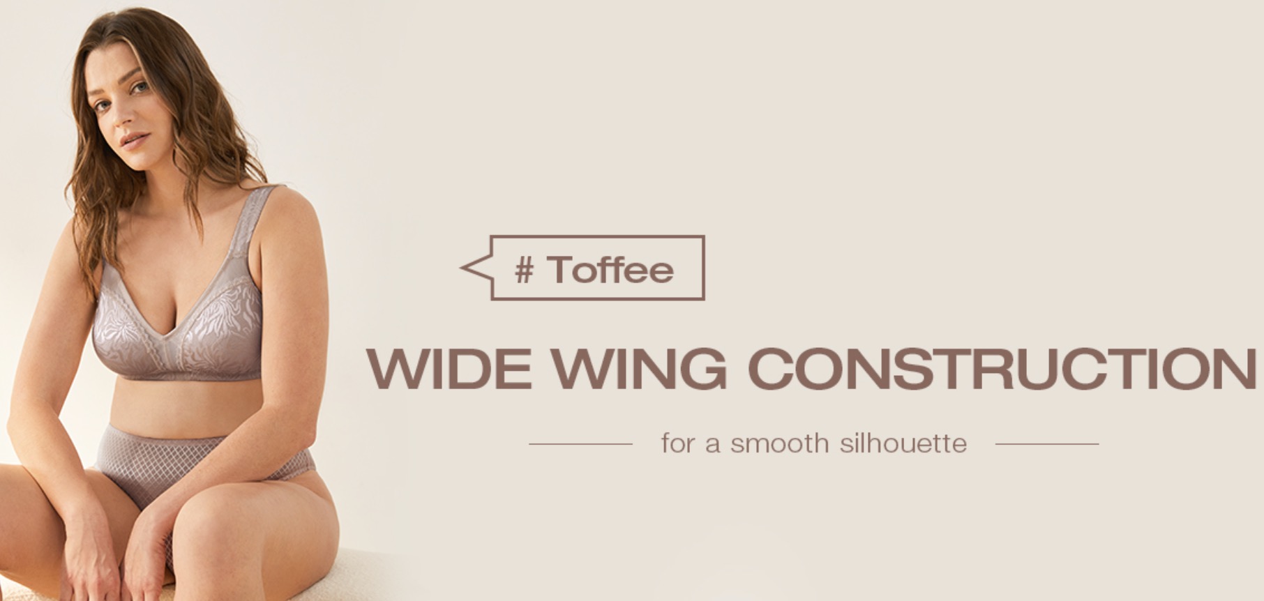 Women's Plus Size Bra, Wirefree Comfort Strap Toffee, 38 DDD