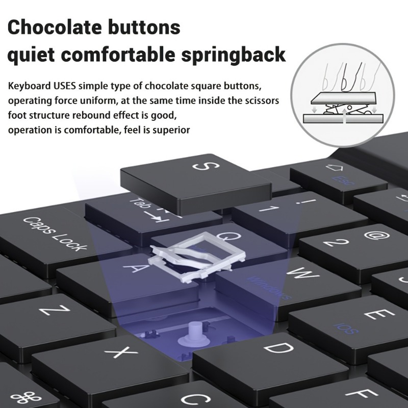 [Kabellose Tastatur-Kombination] Kabellose Tastatur- und Maus-Kombination – tragbare, wiederaufladbare Android-, Samsung- und Xiaomi-Tablets_voghion.com