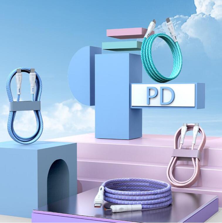 Macaron Nylon Braided Type-C To Type-C Fast Charging Data Cable_voghion.com