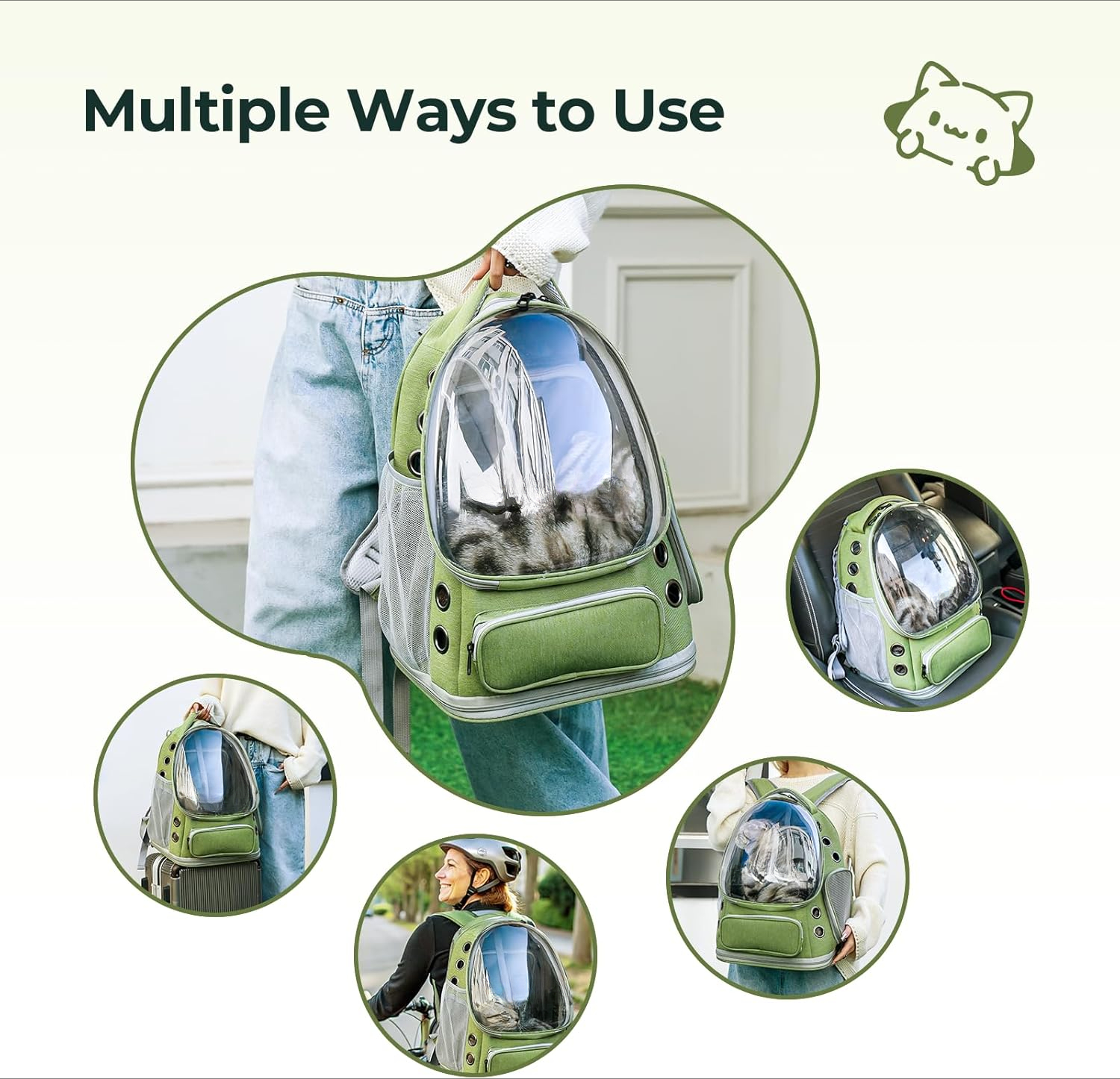 Transparent Cat Backpack Carrier - Breathable & Airplane Approved for Travel
