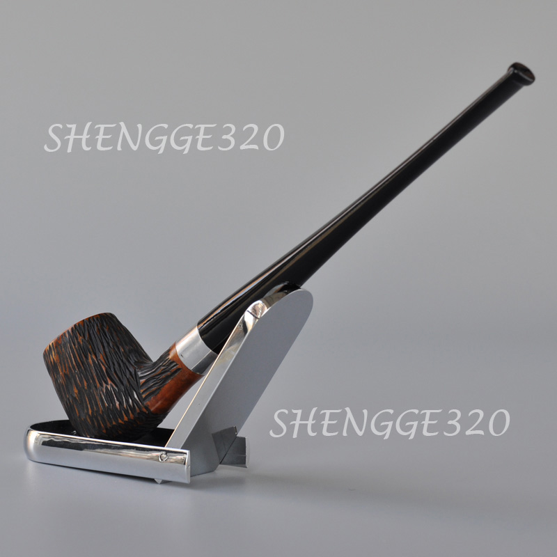 Briar Wooden Tobacco Pipe Billiard Churchwarden Carved Long Straight Stem