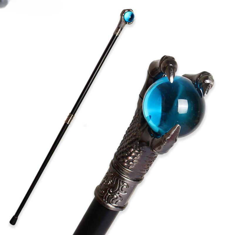 Høj kvalitet drageklo med søblå bold mand mode fest vandrestokke kvinder elegant vintage cosplay vandrestok 93 cm_voghion.com