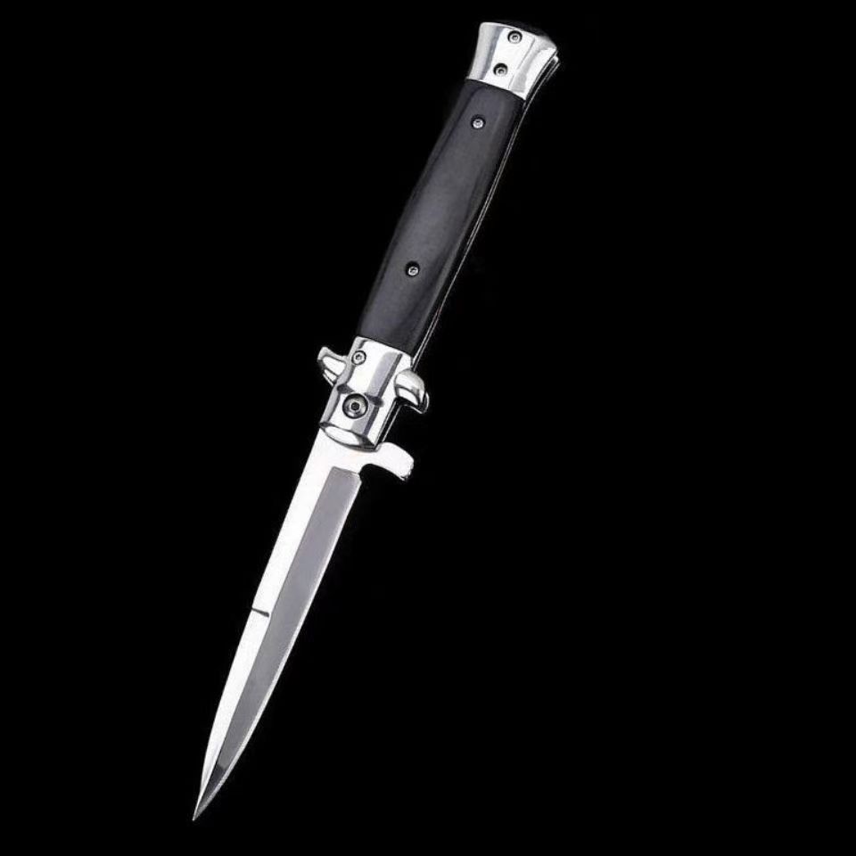 Couteau de poche pliant tactique d'extérieur de 9,2 pouces, lame 8Cr13Mov, manche en bois, couteaux militaires utilitaires de sauvetage_voghion.com