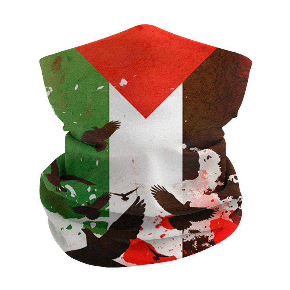 Bandana Scaldacollo Multifunzione - Bandiera Palestina - 25x50 Cm, Unisex, Traspirante