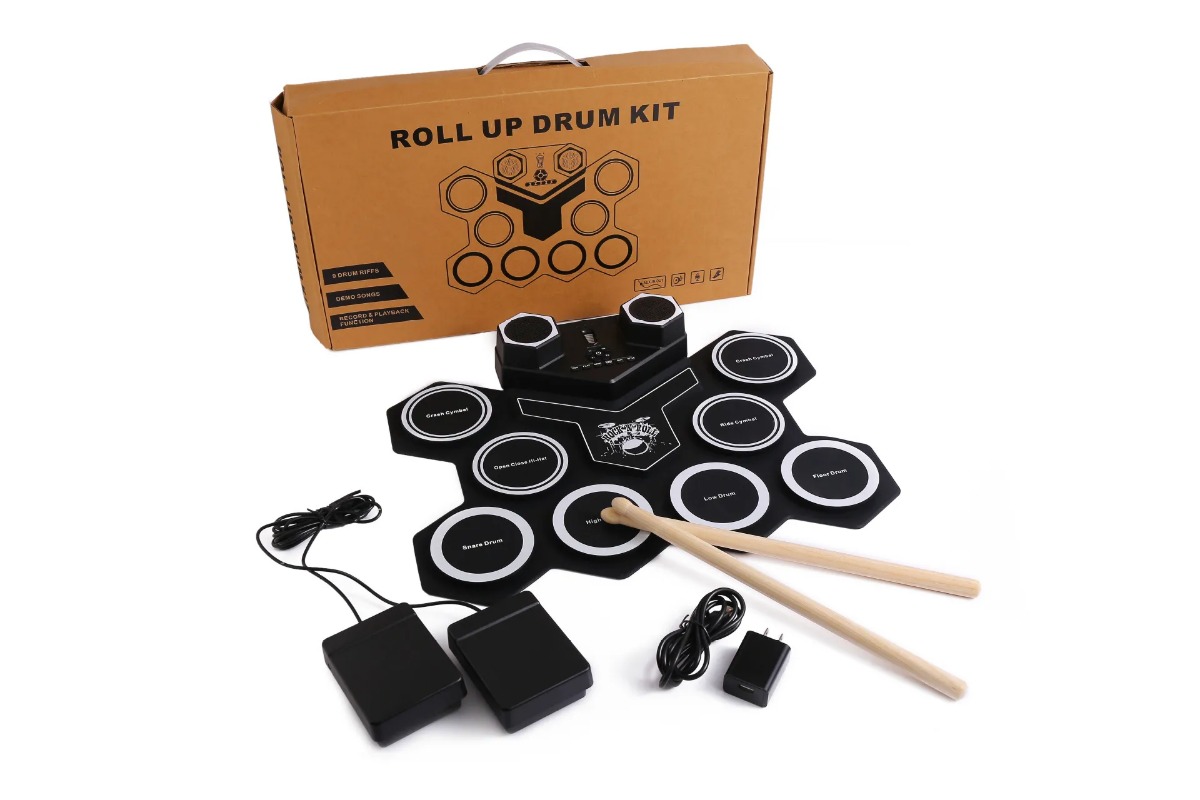 Folding Electronic Drum Set - 9 Pads, Portable
