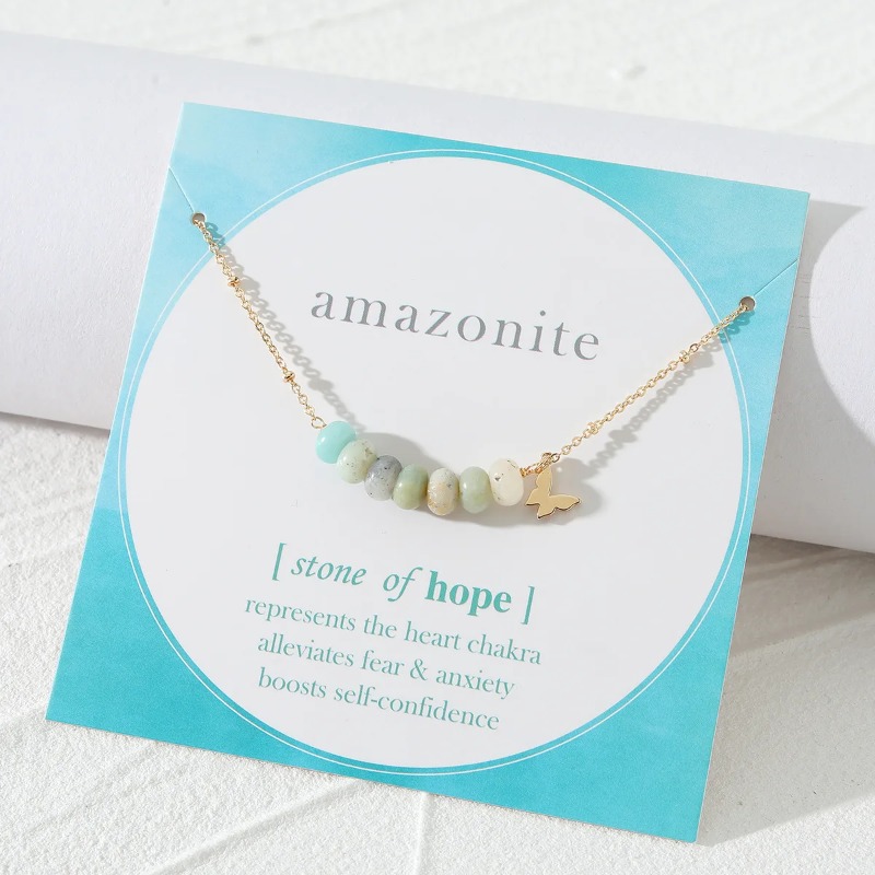 Collier en pierre de quartz rose délicat pour femme, chaîne de printemps, collier court chic et tendance, 16 pouces_voghion.com