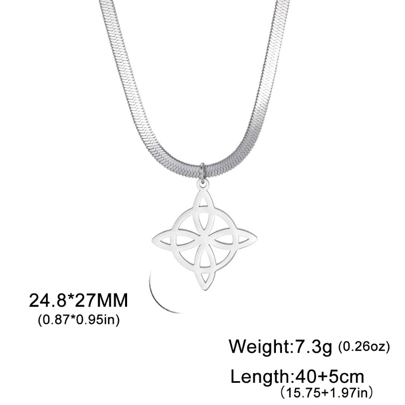 Collana con nodo da strega per donna Skyrim, in acciaio inossidabile, colore oro, con catena a serpente, collana amuleto, Wicca, stregoneria, nodo celtico, regalo di gioielli_voghion.com