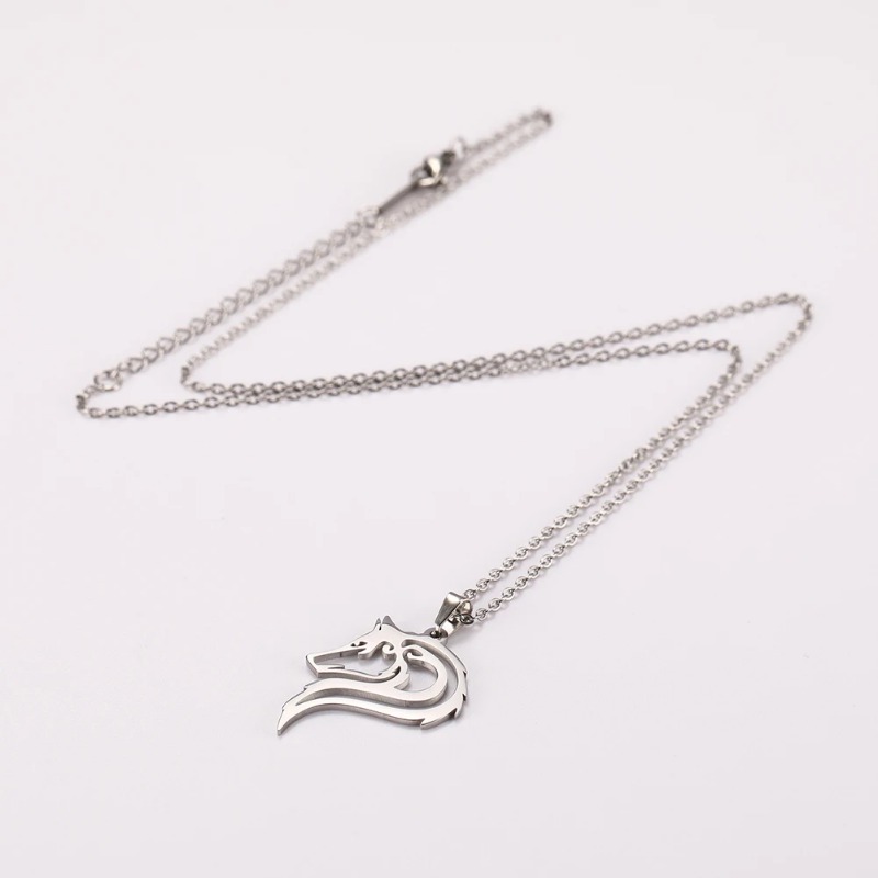 Cazador Old Fenrir Wolf Collane con ciondolo per donne Uomini Coppia Collana in acciaio inossidabile Gioielli Regali di compleanno_voghion.com