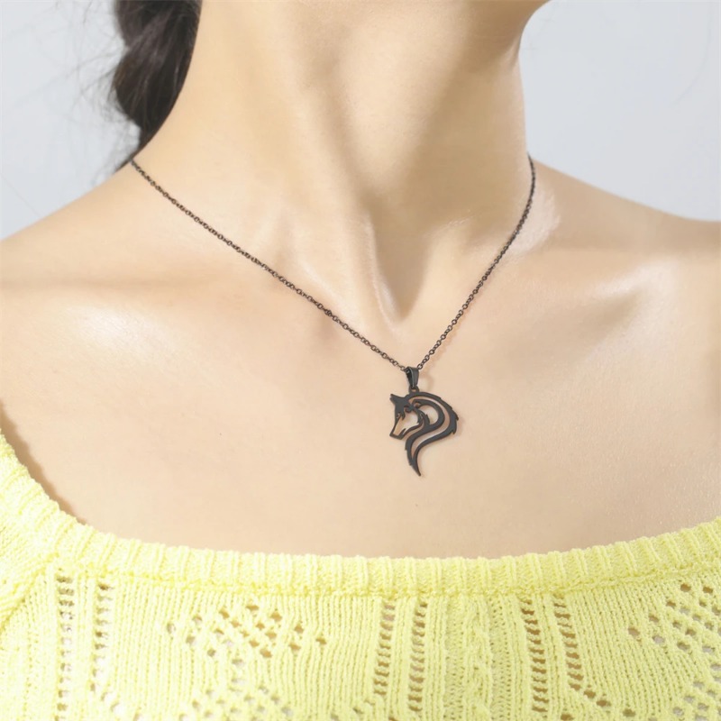 Cazador Old Fenrir Wolf Collane con ciondolo per donne Uomini Coppia Collana in acciaio inossidabile Gioielli Regali di compleanno_voghion.com