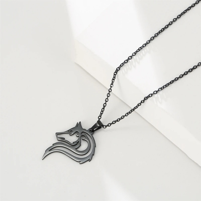 Cazador Old Fenrir Wolf Collane con ciondolo per donne Uomini Coppia Collana in acciaio inossidabile Gioielli Regali di compleanno_voghion.com