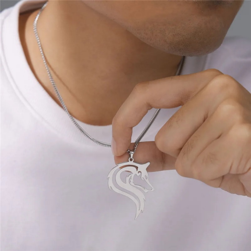Cazador Old Fenrir Wolf Collane con ciondolo per donne Uomini Coppia Collana in acciaio inossidabile Gioielli Regali di compleanno_voghion.com