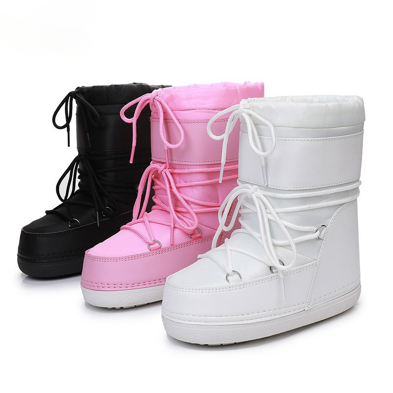 Nuevas botas de nieve cortas, gruesas y cálidas con tejido impermeable y antideslizante para botas espaciales._voghion.com