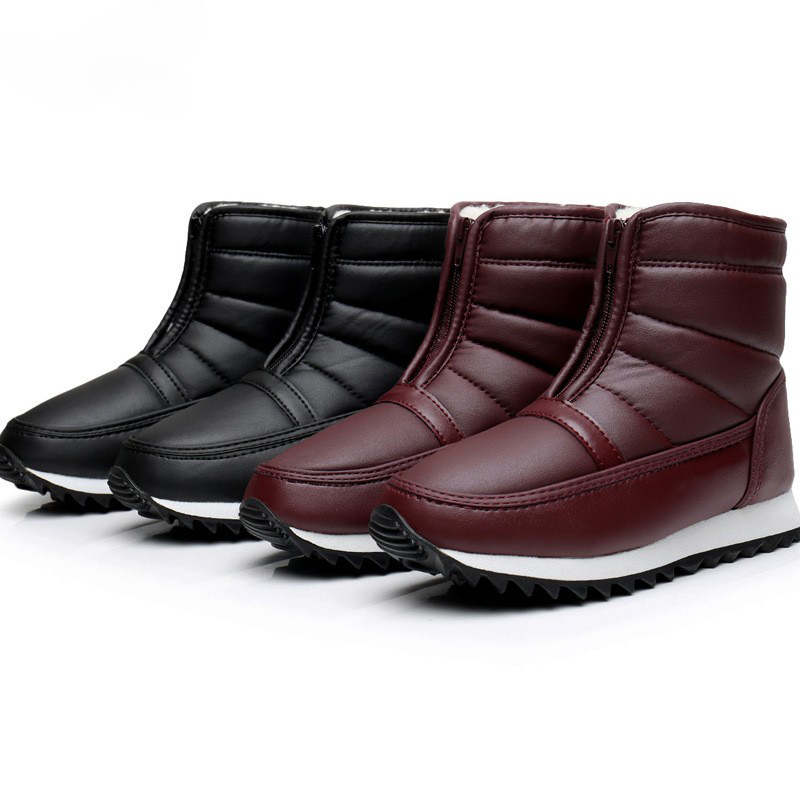 Botas de nieve con cremallera de invierno, zapatos de gran tamaño, impermeables para exteriores, antideslizantes, botas de nieve gruesas_voghion.com