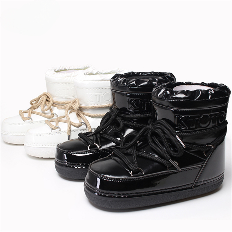 Warme Schneestiefel für Damen, neue Winter-Mondstiefel für Damen, Zwischensohle mit dünner Sohle, wasserabweisende Space Boots_voghion.com