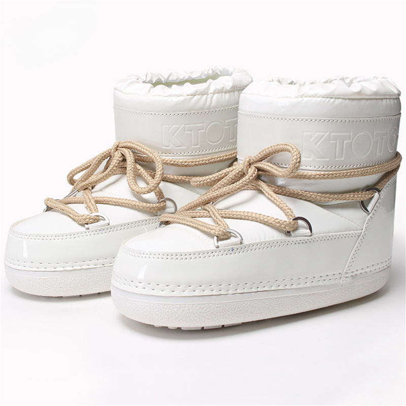 Warme Schneestiefel für Damen, neue Winter-Mondstiefel für Damen, Zwischensohle mit dünner Sohle, wasserabweisende Space Boots_voghion.com