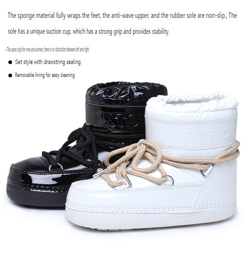 Warme Schneestiefel für Damen, neue Winter-Mondstiefel für Damen, Zwischensohle mit dünner Sohle, wasserabweisende Space Boots_voghion.com