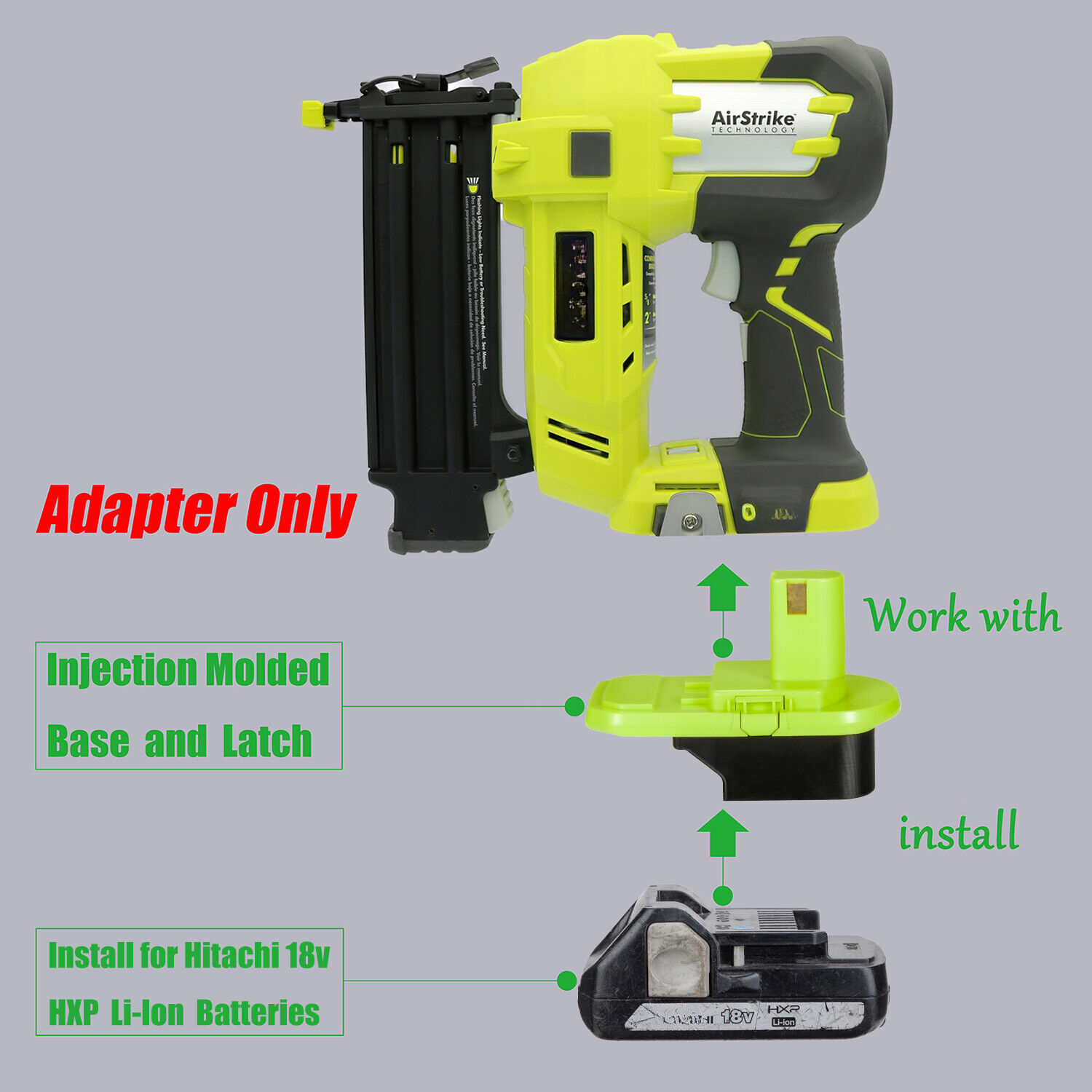Adapter for Hitachi 18V Slider Type Battery to Power for
