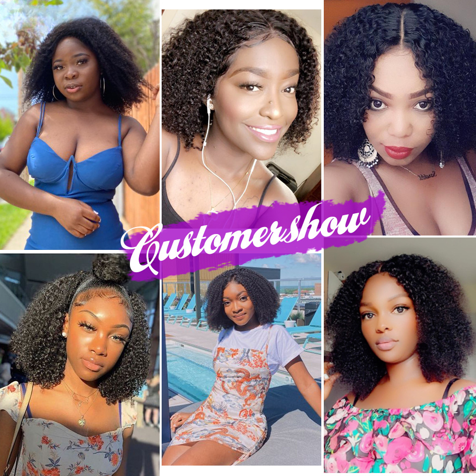 250% krátká afro kudrnatá paruka s krajkou vpředu z lidských vlasů 13x4 krátké kudrnaté paruky z lidských vlasů s hustotou vlasů pro ženy_voghion.com